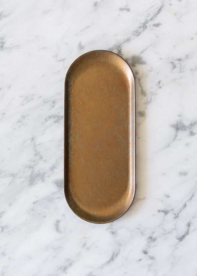 Long Brass Oval Tray