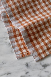 Two-Tone Gingham Cognac/Blue Tea Towel