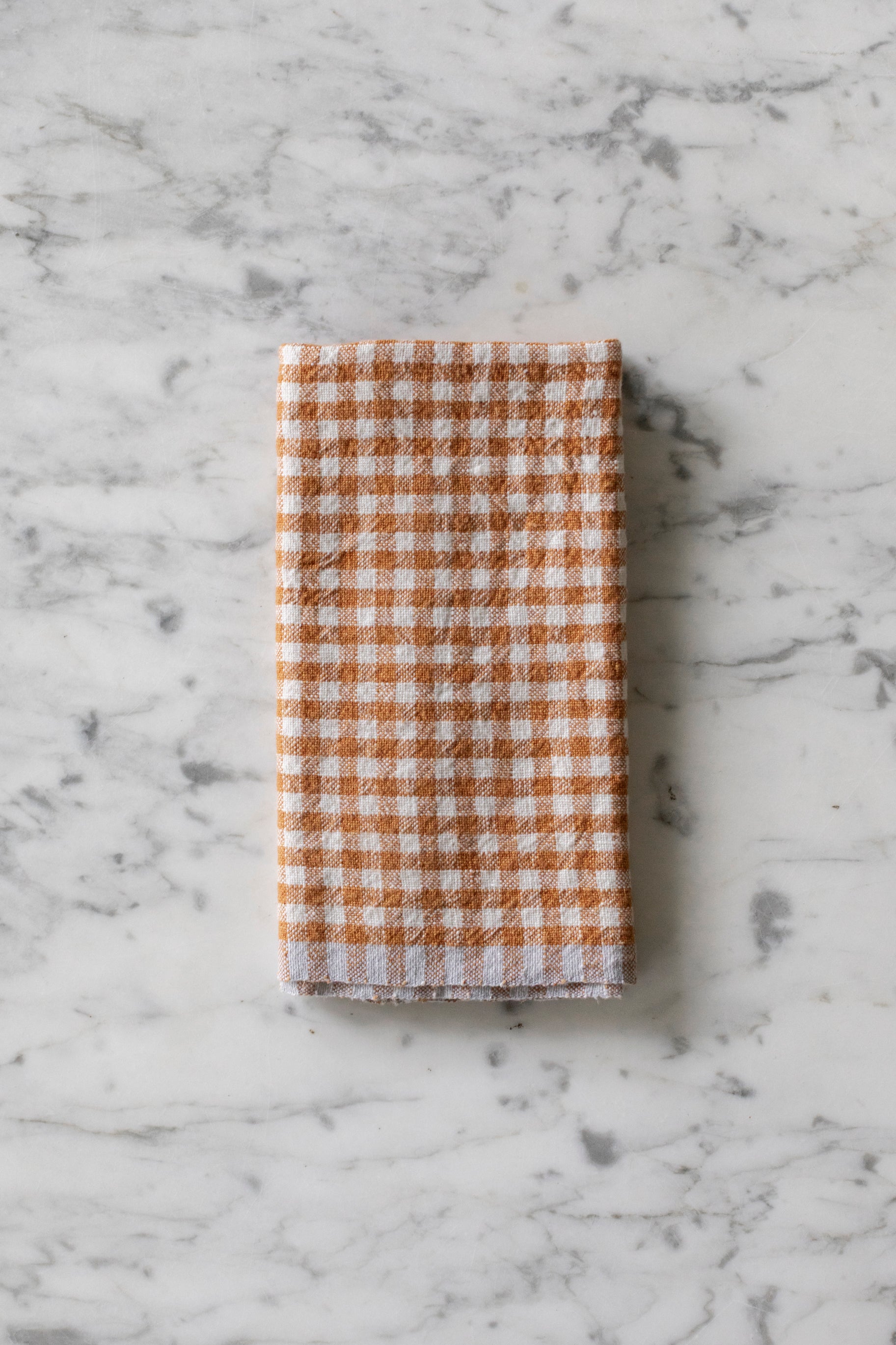 Two-Tone Gingham Cognac/Blue Tea Towel
