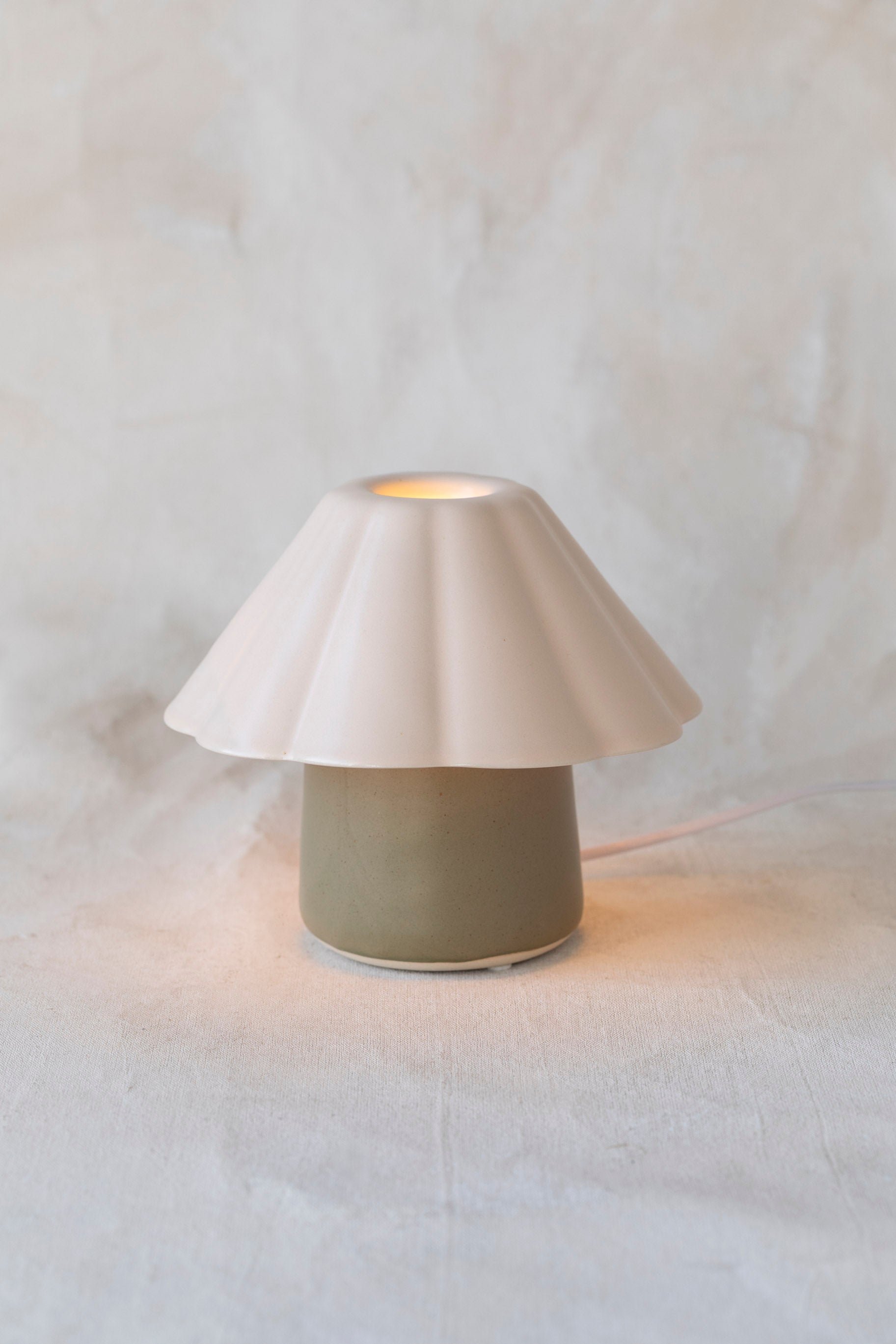 Luna Lamp in Peach and Sage