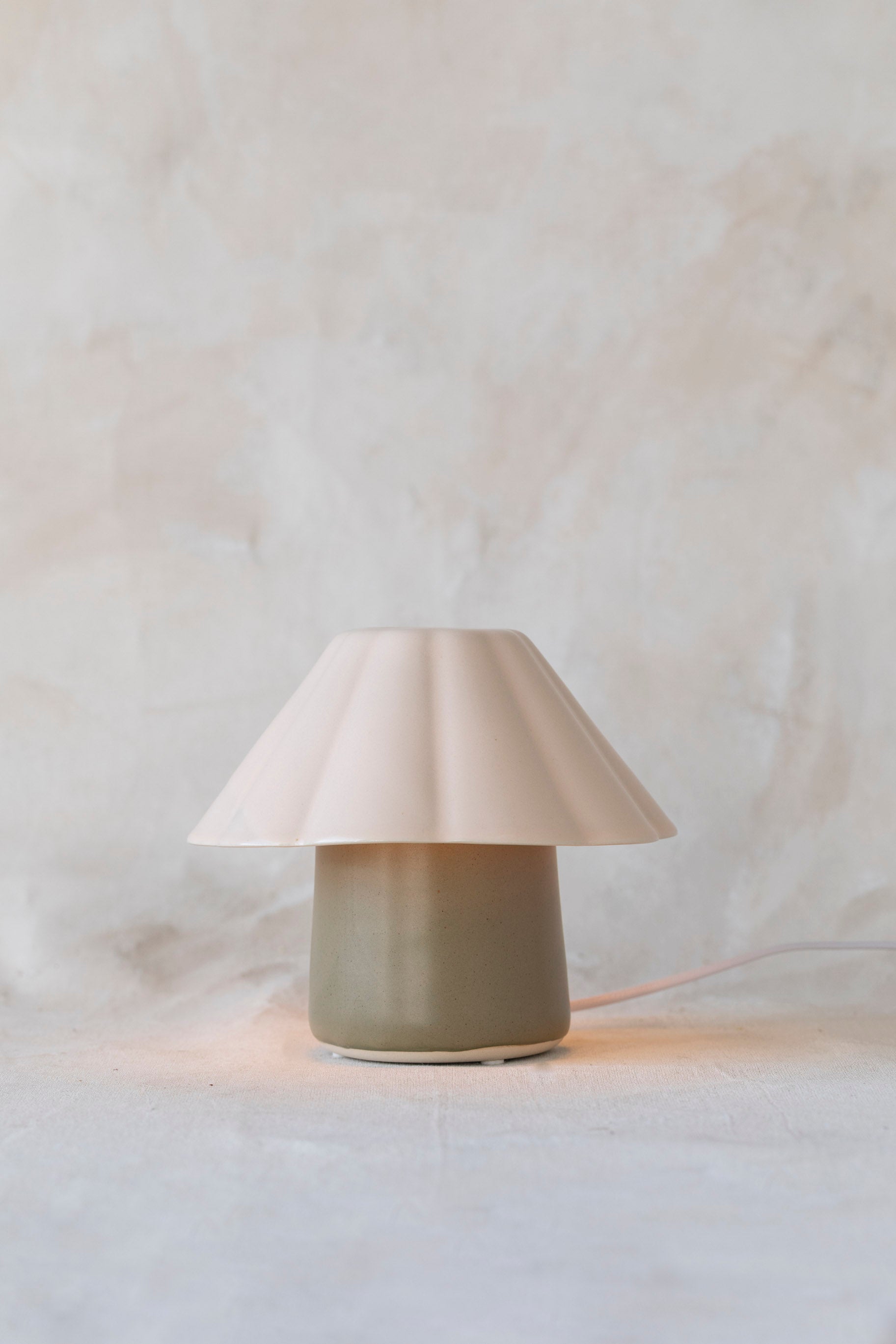 Luna Lamp in Peach and Sage