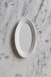 Silhouette White Oval Plate