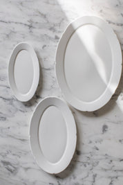 Silhouette White Oval Plate