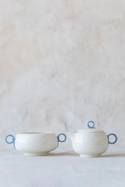 Vintage Porcelain Cream and Sugar Bowl Set
