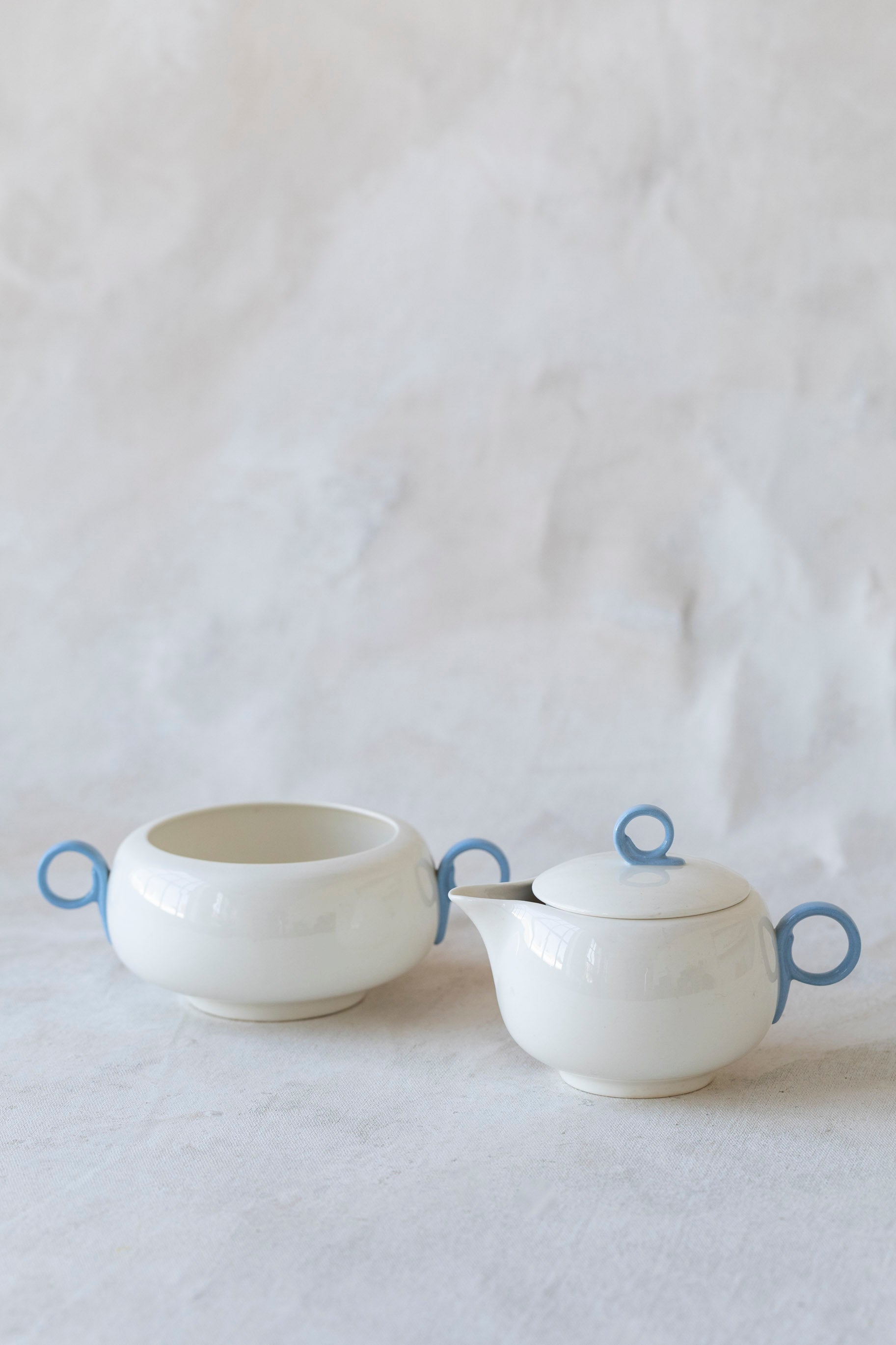 Vintage Porcelain Cream and Sugar Bowl Set