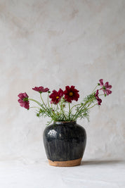 Vintage Red Clay Blue Pot - Large