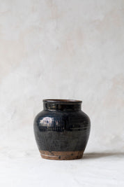 Vintage Red Clay Blue Pot - Medium