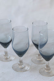Vintage Blue Wine Glasses