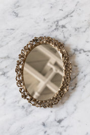 Vintage Brass Dogwood Mirror
