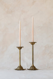 Vintage Brass Flower Candlesticks