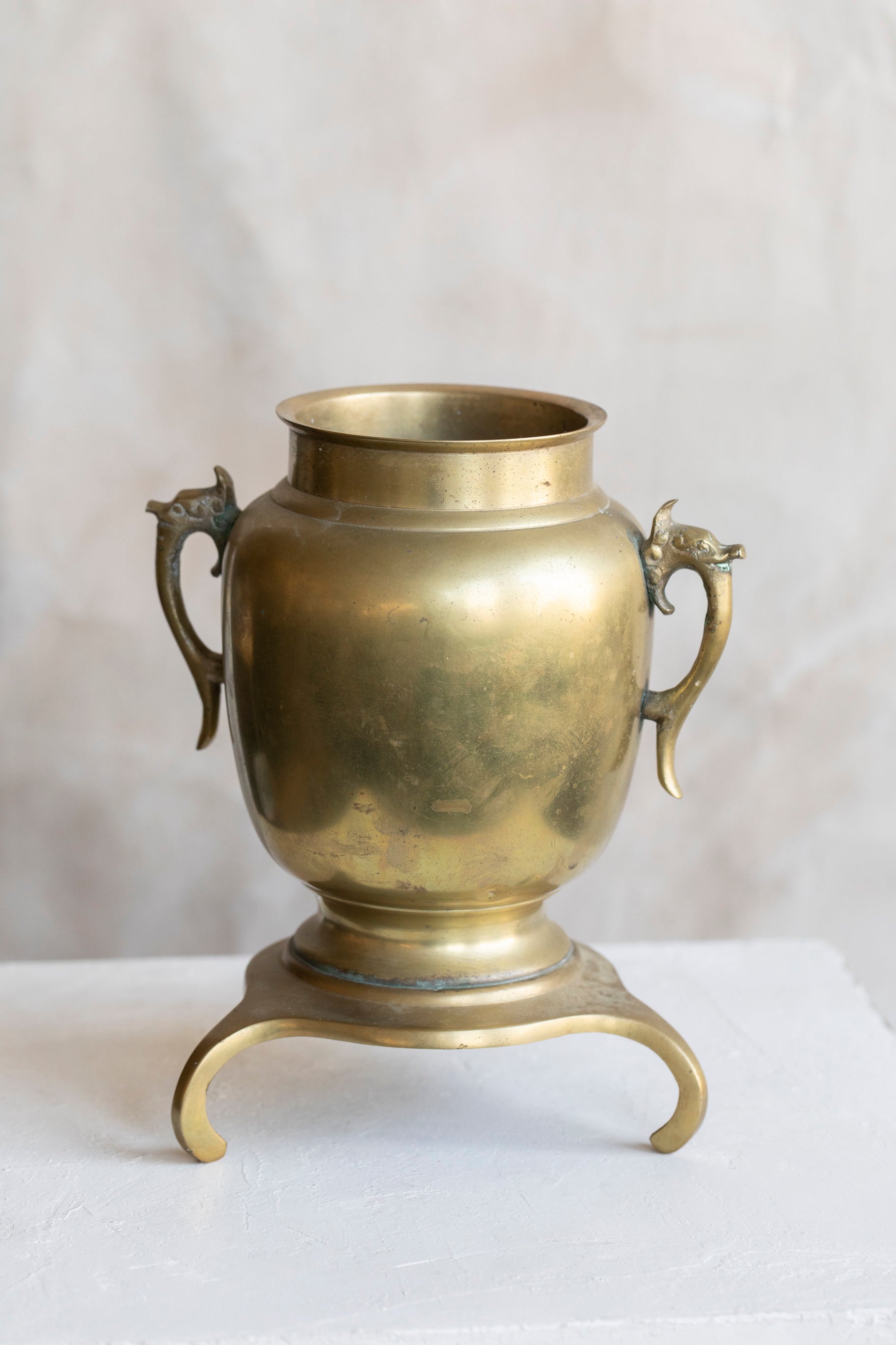 Vintage Footed Bronze Vase