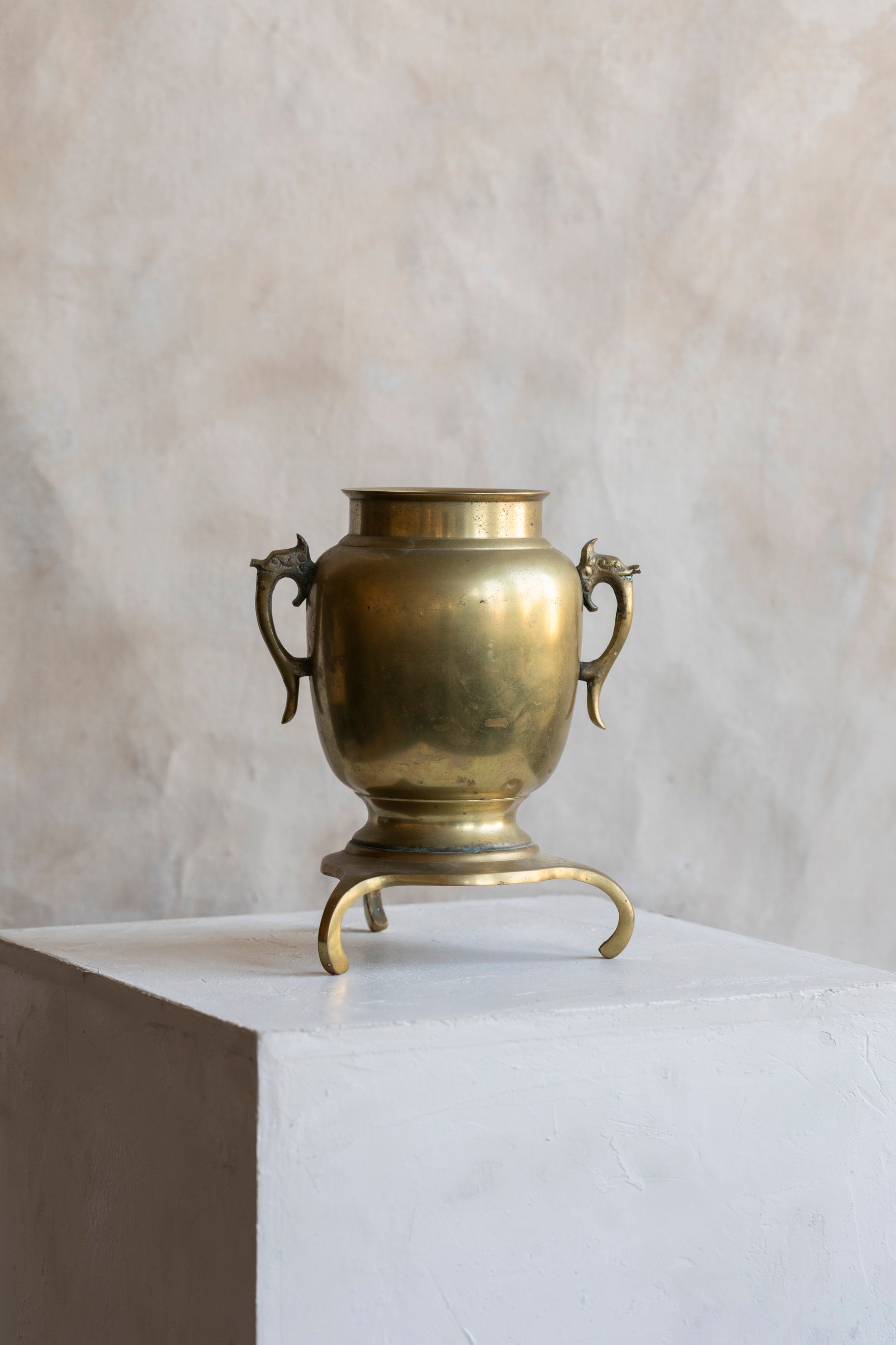 Vintage Footed Bronze Vase