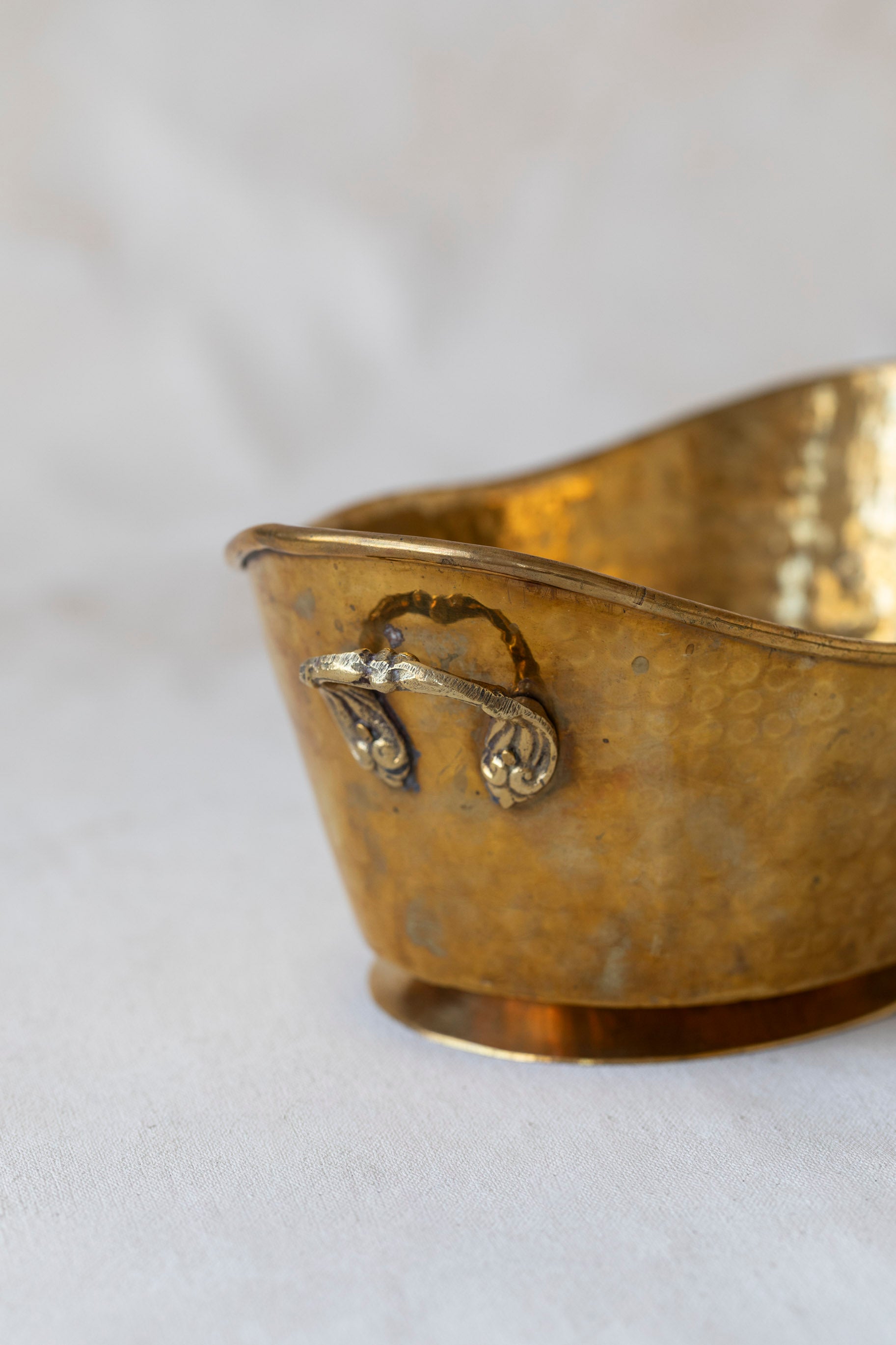 Vintage Hammered Brass Bucket