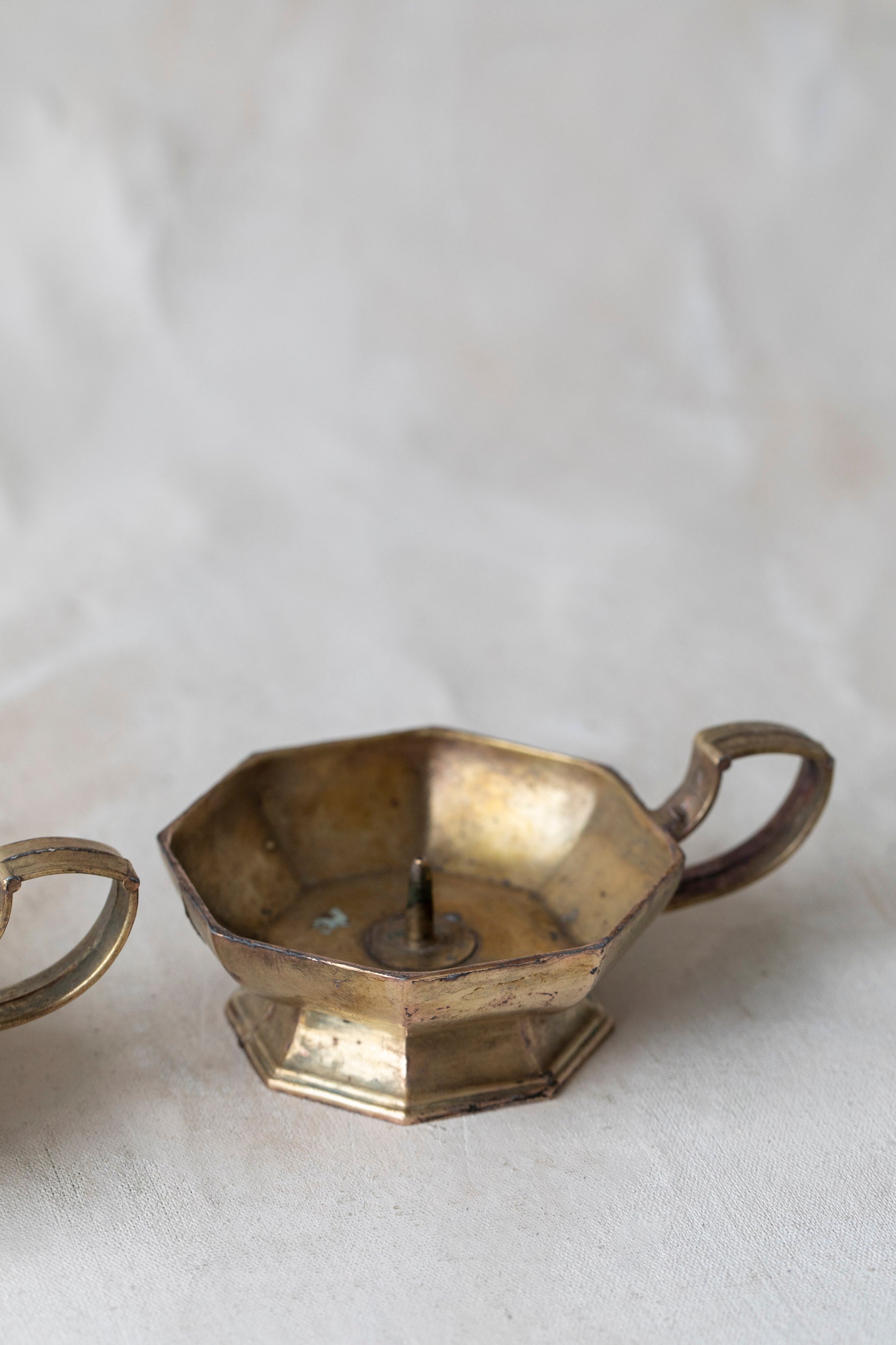 Vintage Brass Octagonal Chambersticks
