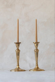 Vintage Brass Oval Bottom Candle Holders