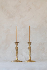 Vintage Brass Oval Bottom Candle Holders