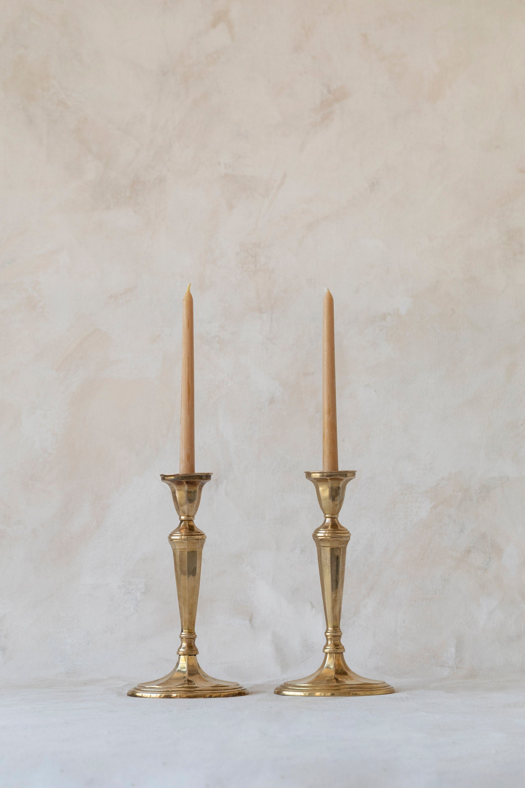 Vintage Brass Oval Bottom Candle Holders