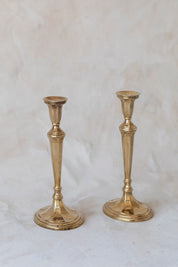 Vintage Brass Oval Bottom Candle Holders