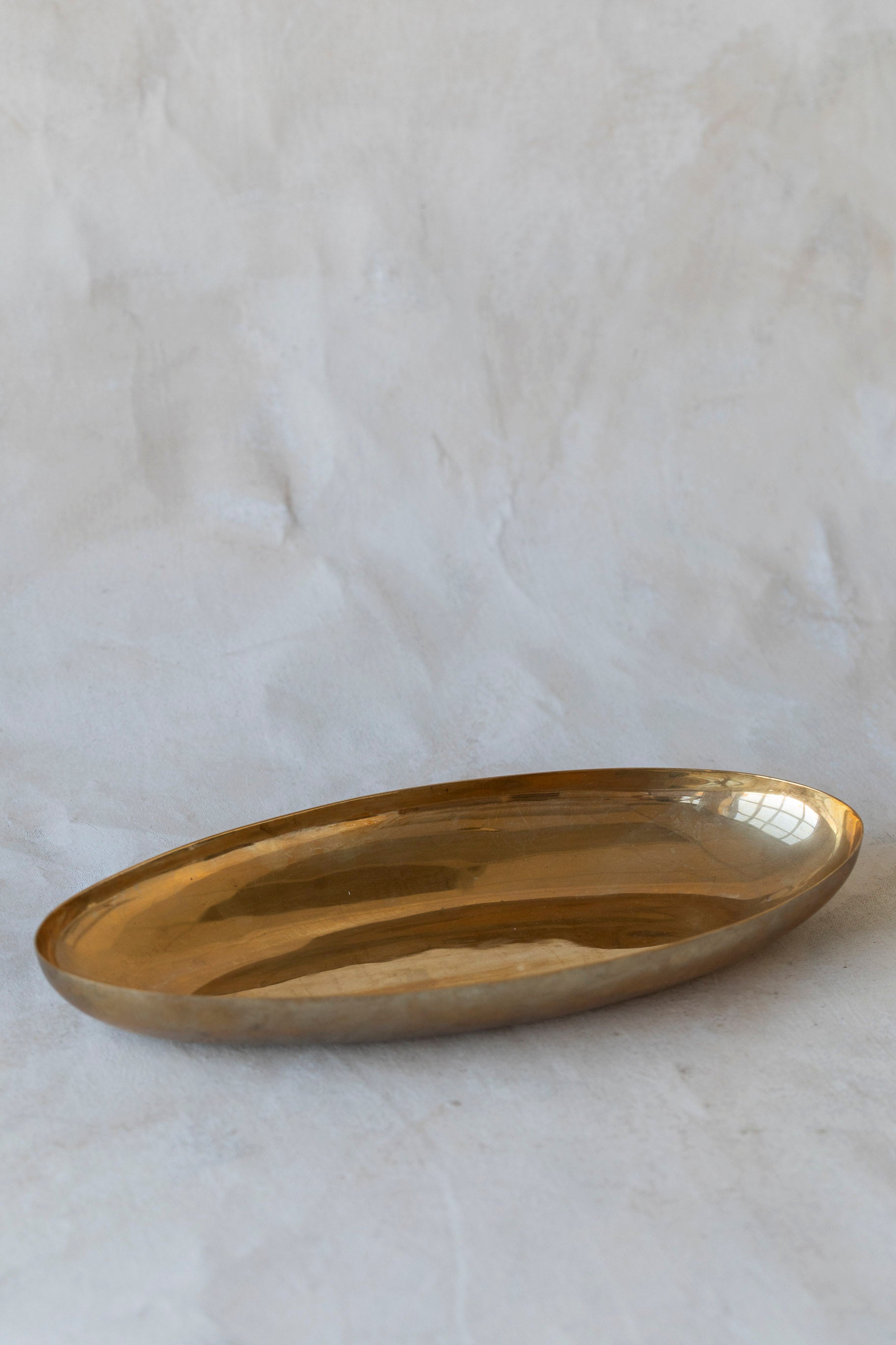 Vintage Brass Oval Bowl