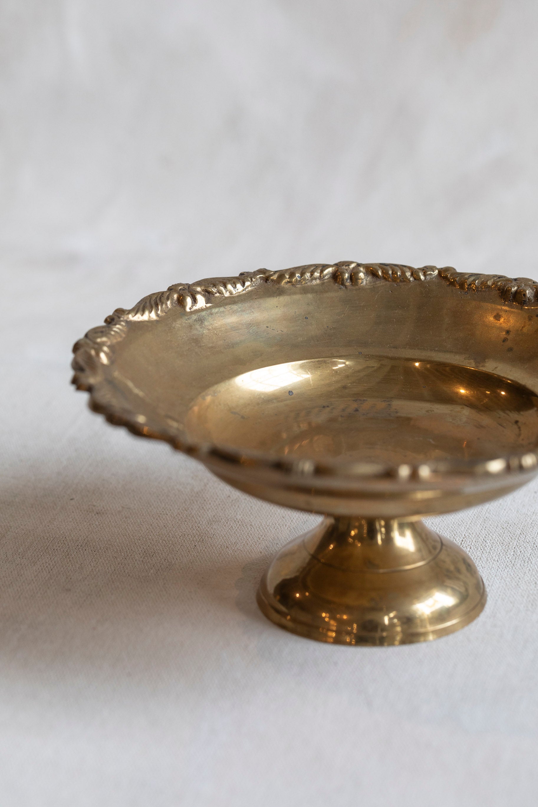 Vintage Brass Pedestal Dish