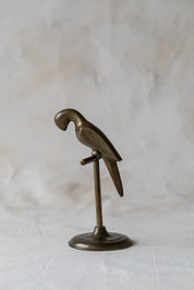 Vintage Brass Perching Parrot