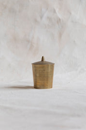 Vintage Brass Ribbed Container