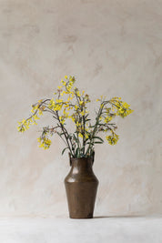 Vintage Hammered Brass Bucket Vase