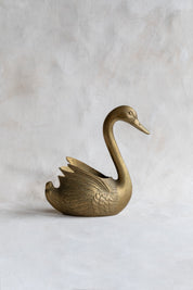Vintage Brass Swan Planters