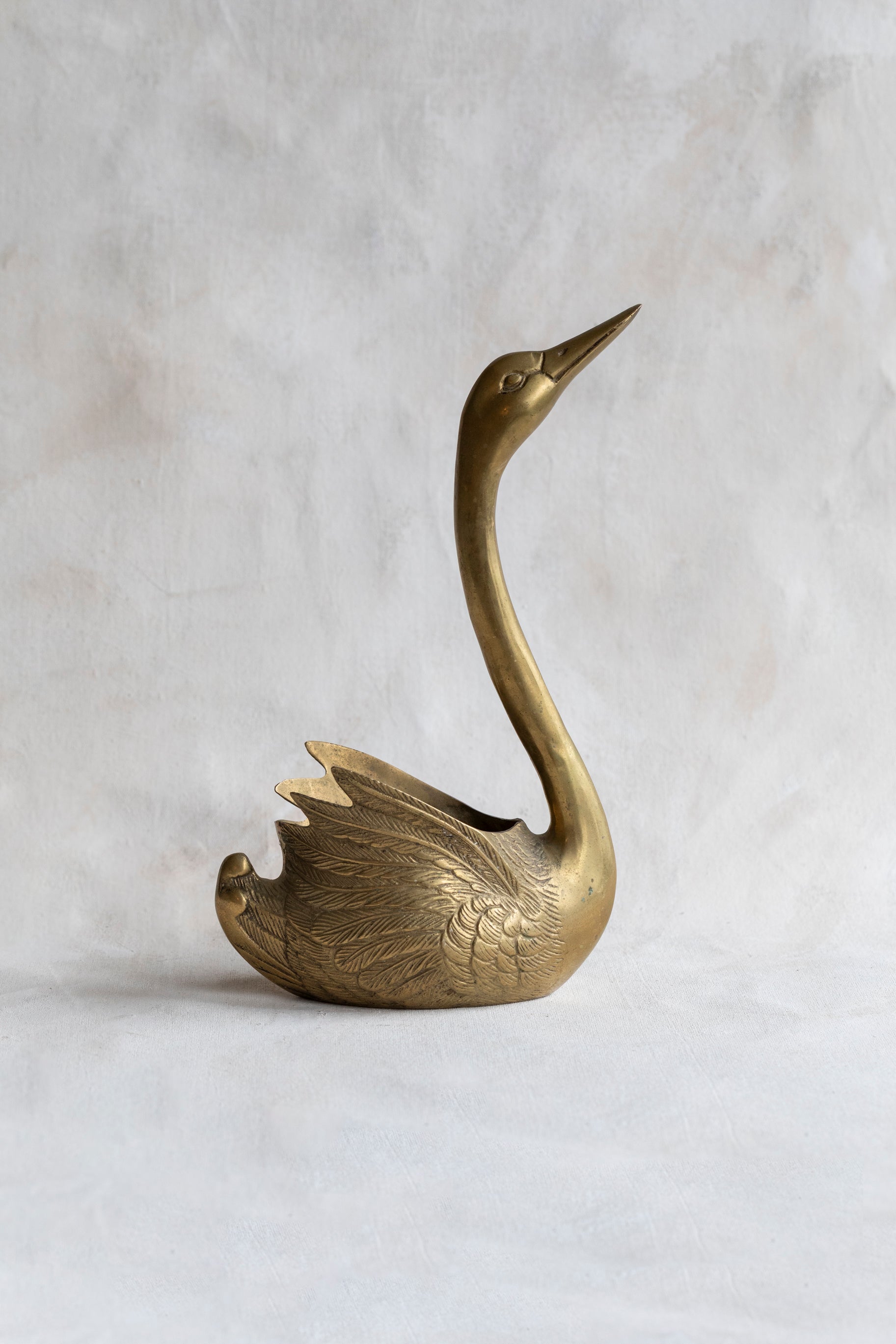 Vintage Brass Swan Planters