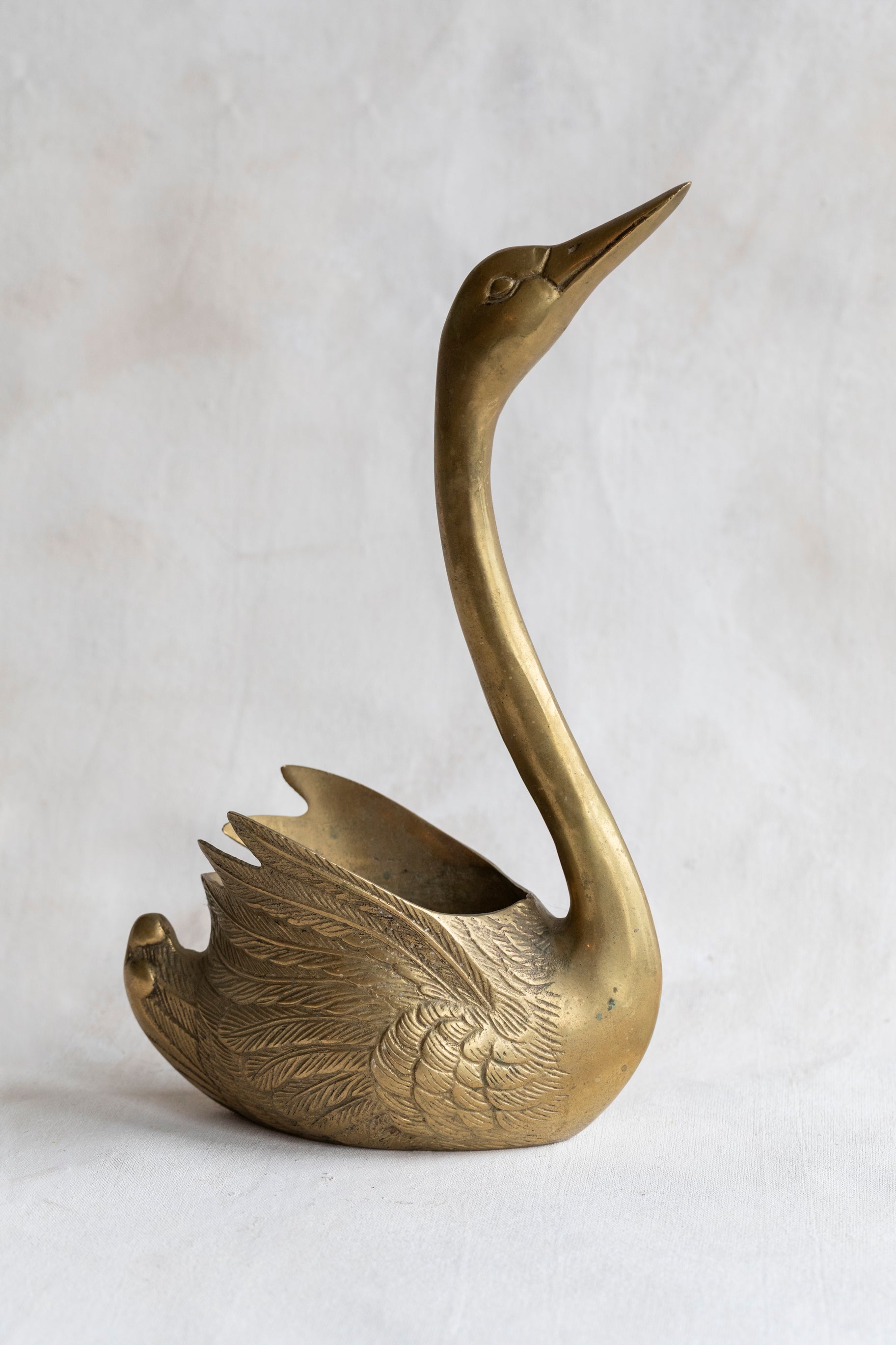 Vintage Brass Swan Planters