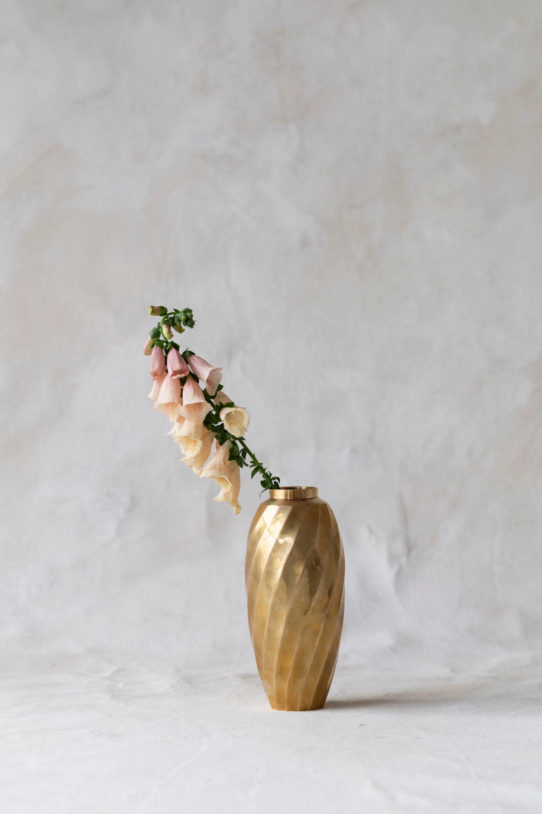 Vintage Brass Swirl Vase