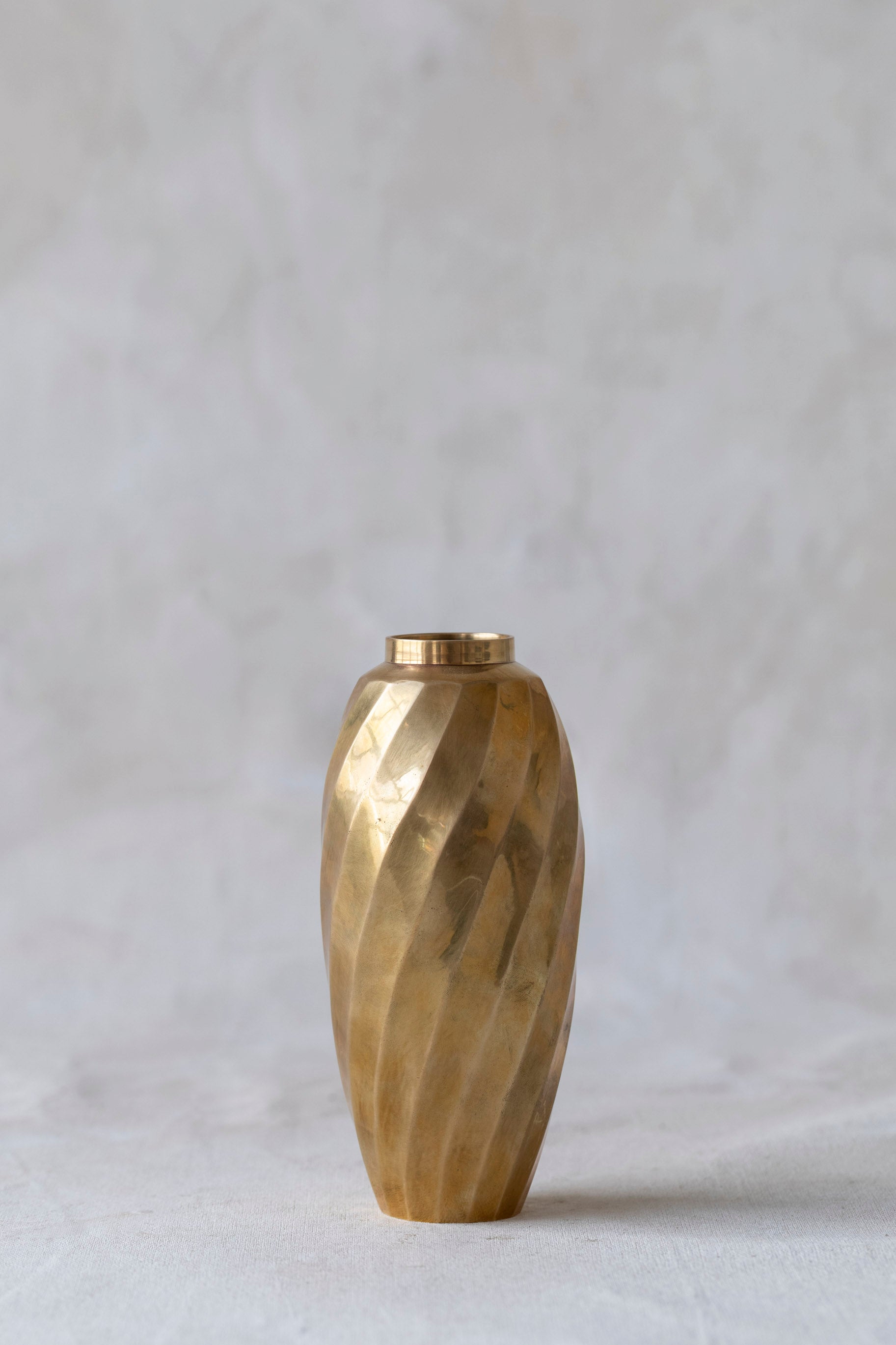 Vintage Brass Swirl Vase