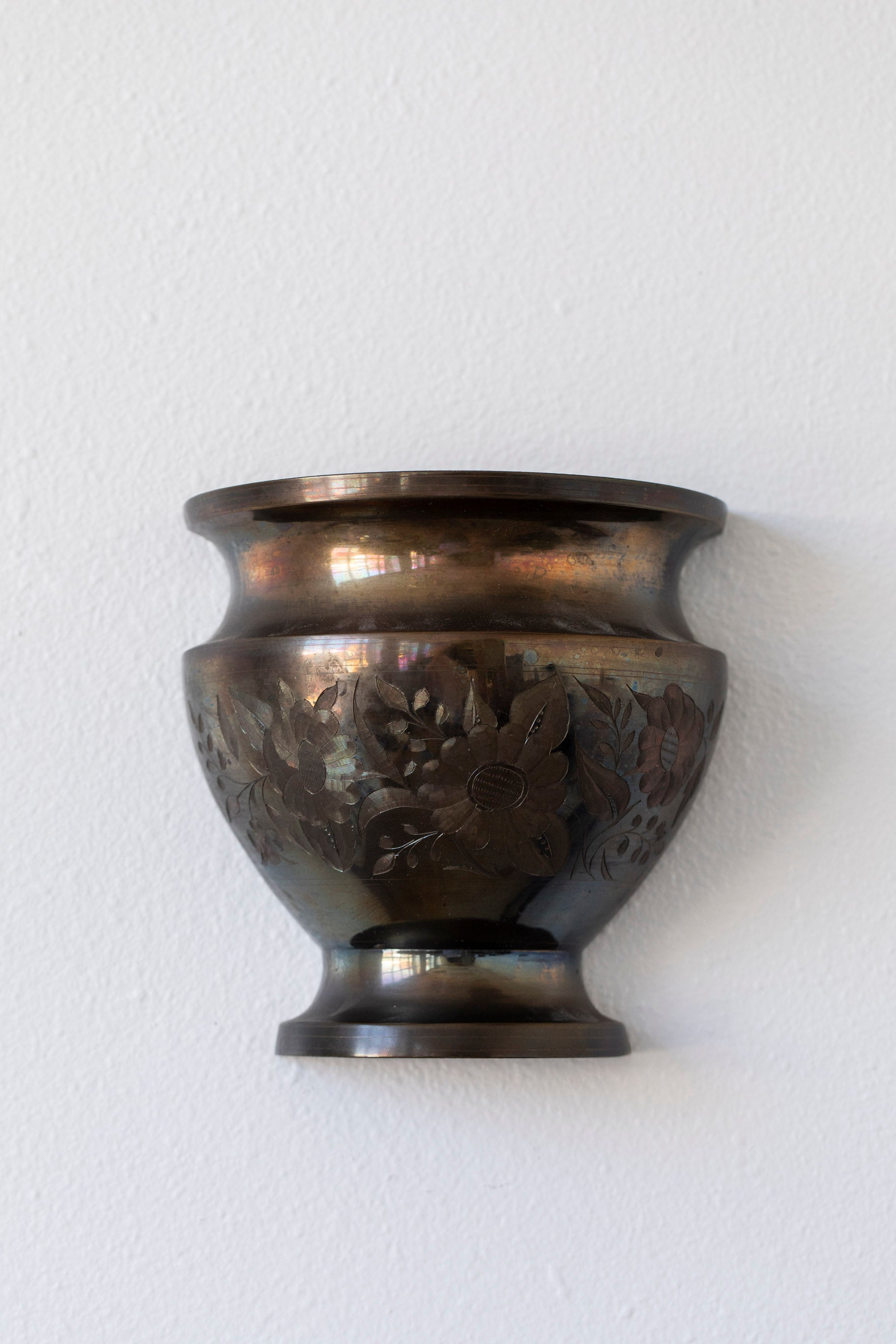 Vintage Etched Wall Vase