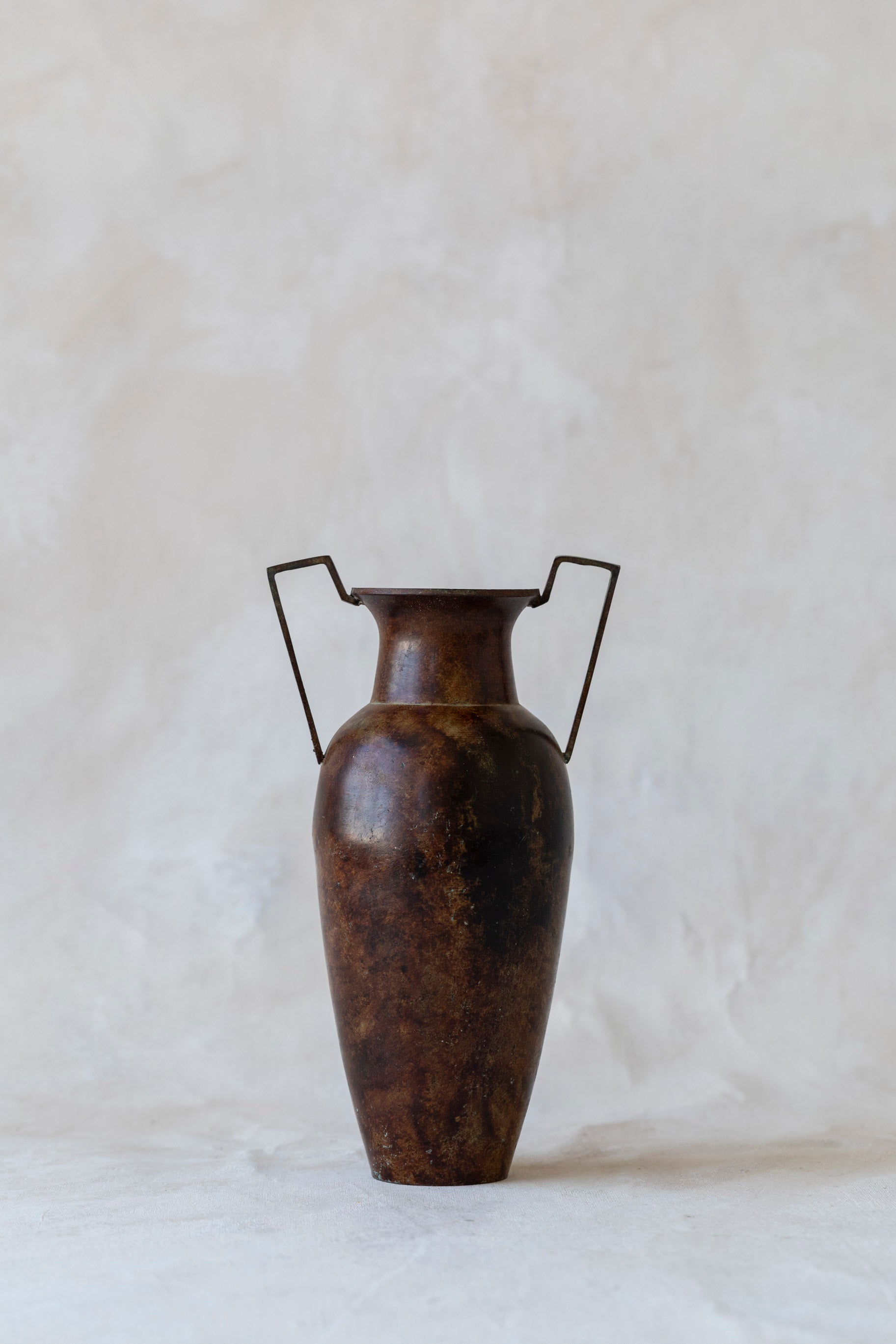 Vintage Brown Metal Urn Vase
