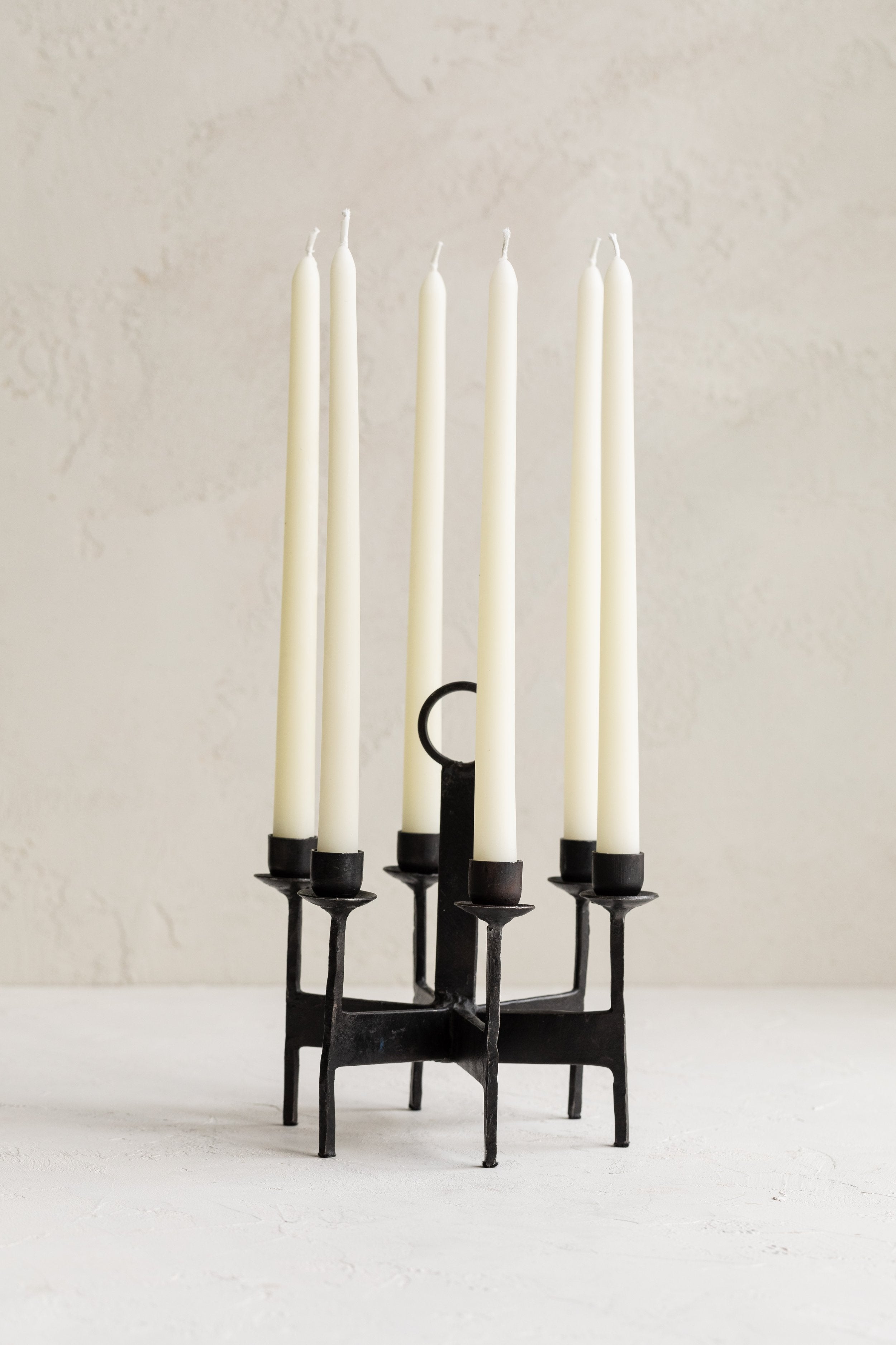Vintage Van Keppel Green Brutalist Iron Candelabra