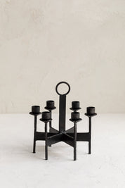 Vintage Van Keppel Green Brutalist Iron Candelabra