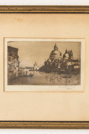 Antique Venice Canal Etching