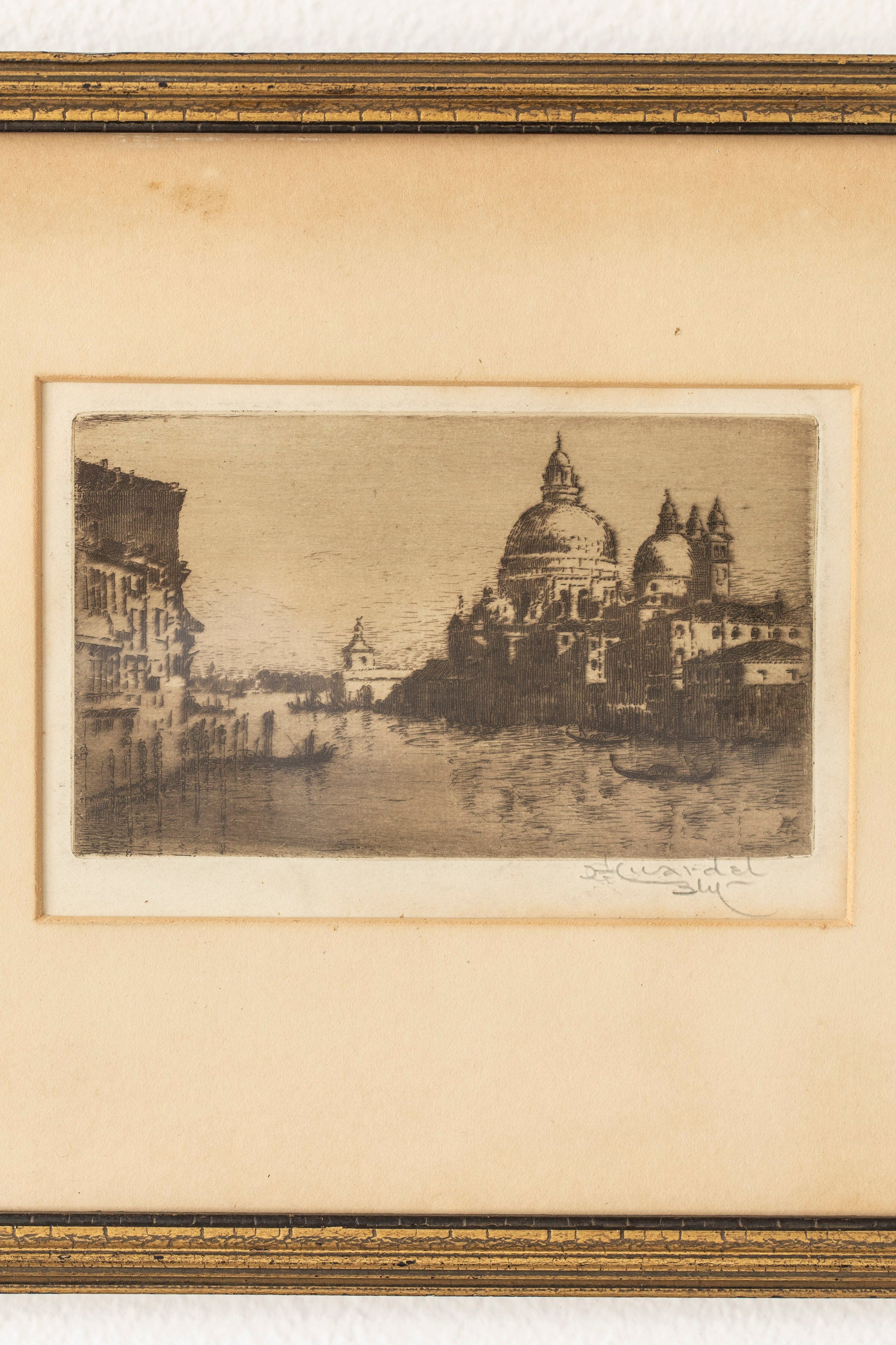 Antique Venice Canal Etching