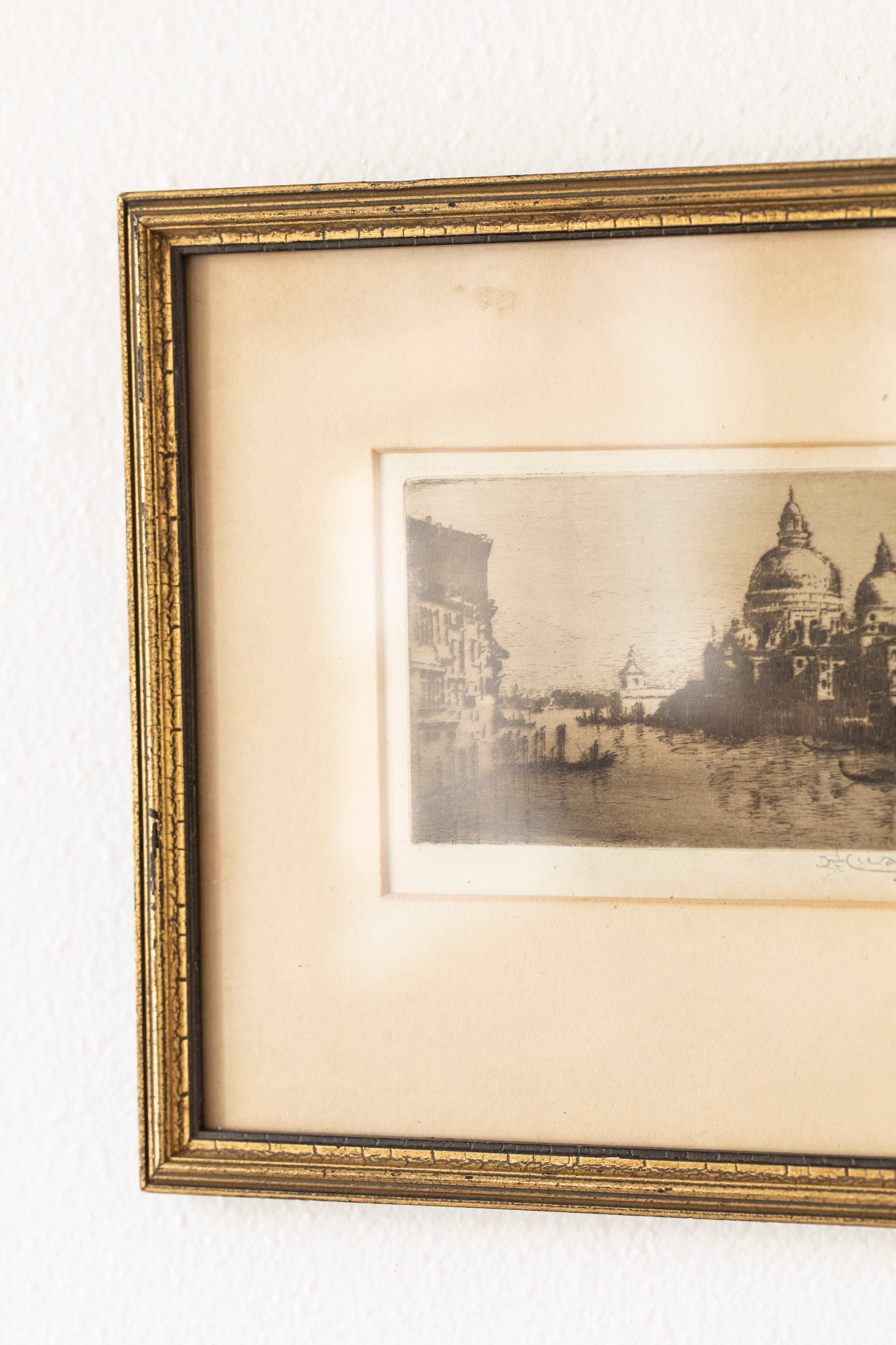 Antique Venice Canal Etching
