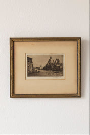 Antique Venice Canal Etching