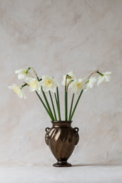 Vintage Bronze Ceramic Pedestal Vase