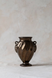 Vintage Bronze Ceramic Pedestal Vase