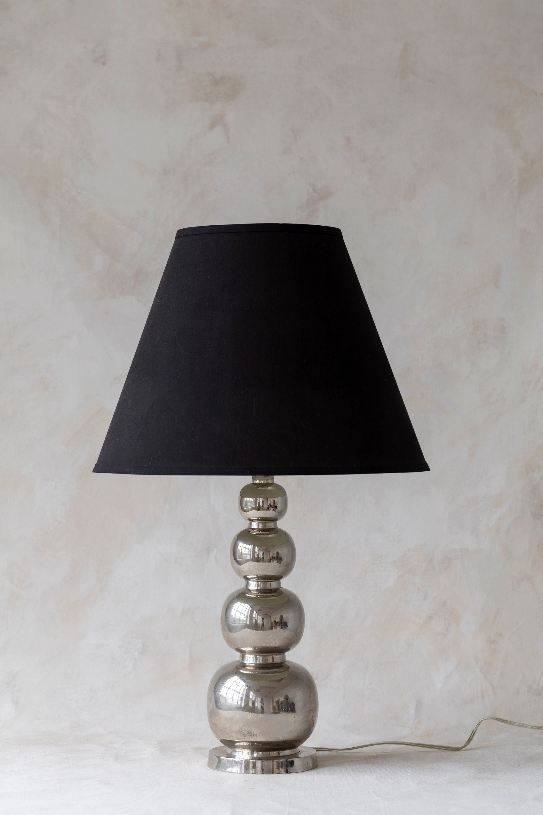 Vintage Stacked Chrome Orbs Lamp