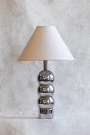 Vintage Tall Chrome Ball Lamp