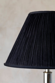 Vintage Chrome Lamp with Black Pleated Shade