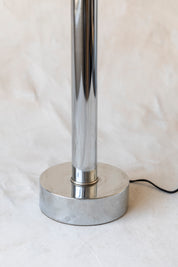 Vintage Chrome Lamp with Black Pleated Shade