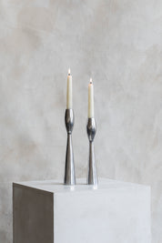 Vintage Modern Chrome Candlesticks