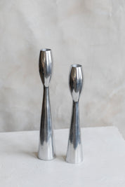 Vintage Modern Chrome Candlesticks