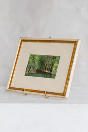 Vintage Framed River Oil Painting