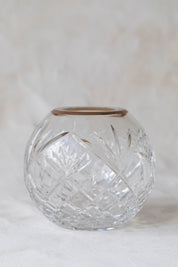 Vintage Cut Crystal Round Vase